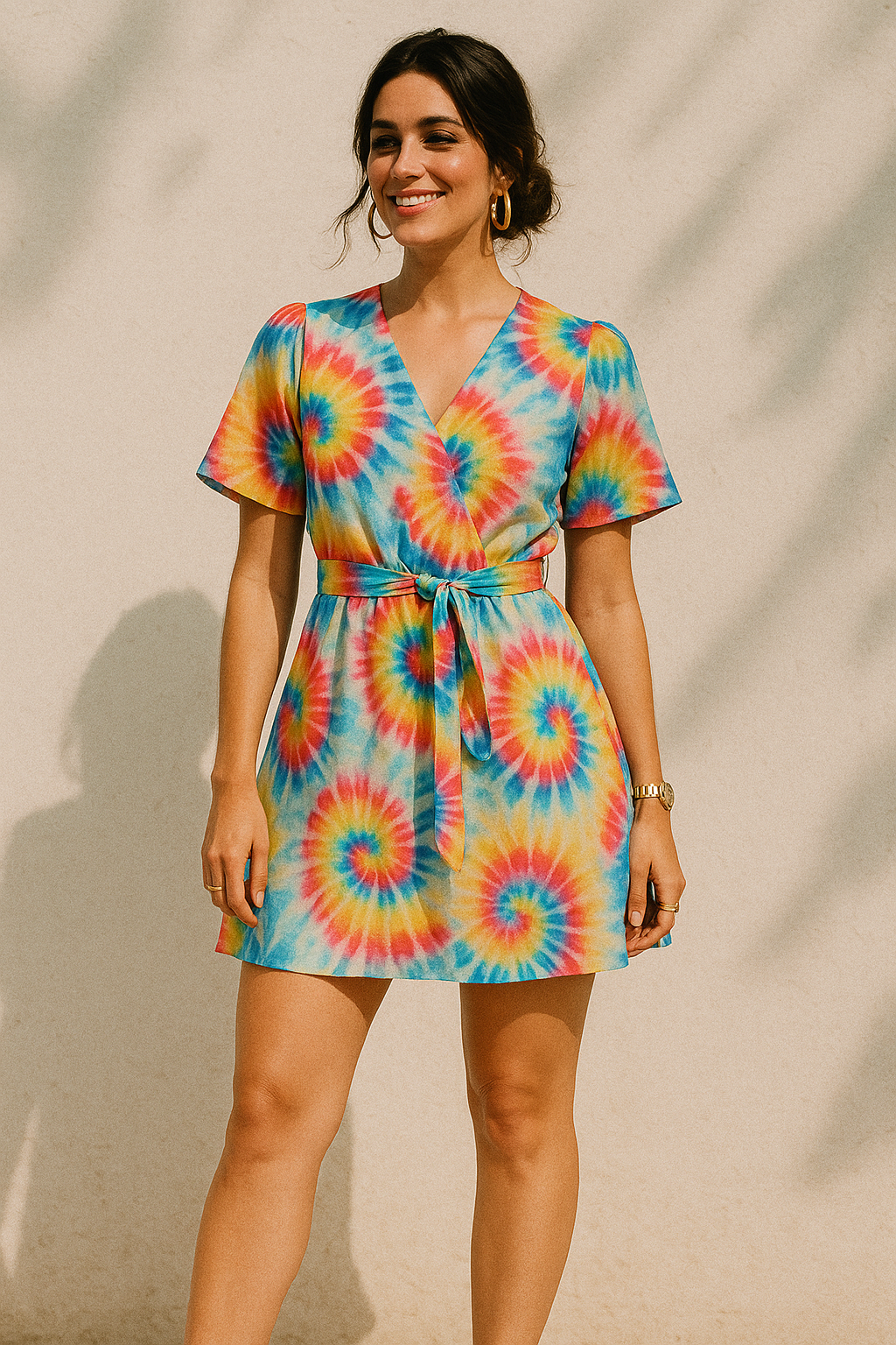 Rainbow Rounded Gradient Digital Printed Fabric - Kora Silk