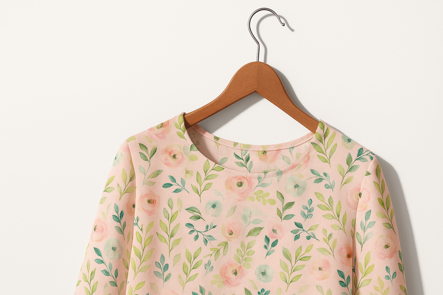 Peach Brasso Fabric with Floral Print