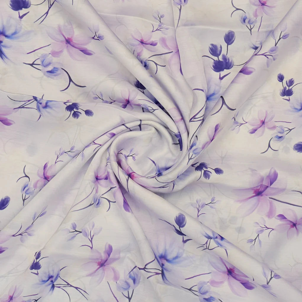 Purple Floral Printed Linen Fabric – 202a2394copy
