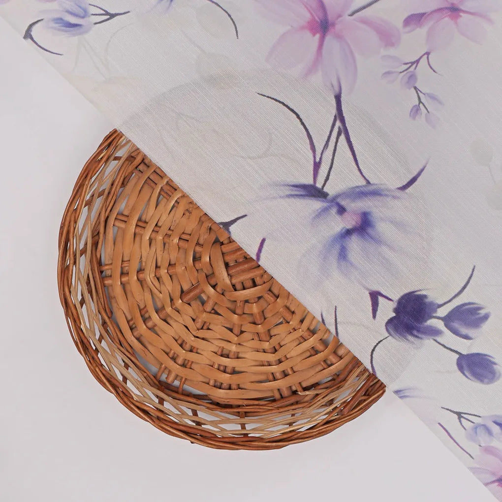 Purple Floral Printed Linen Fabric – 202a2396copy