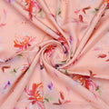 Peach Floral Linen Satin Fabric – 202a2411copy