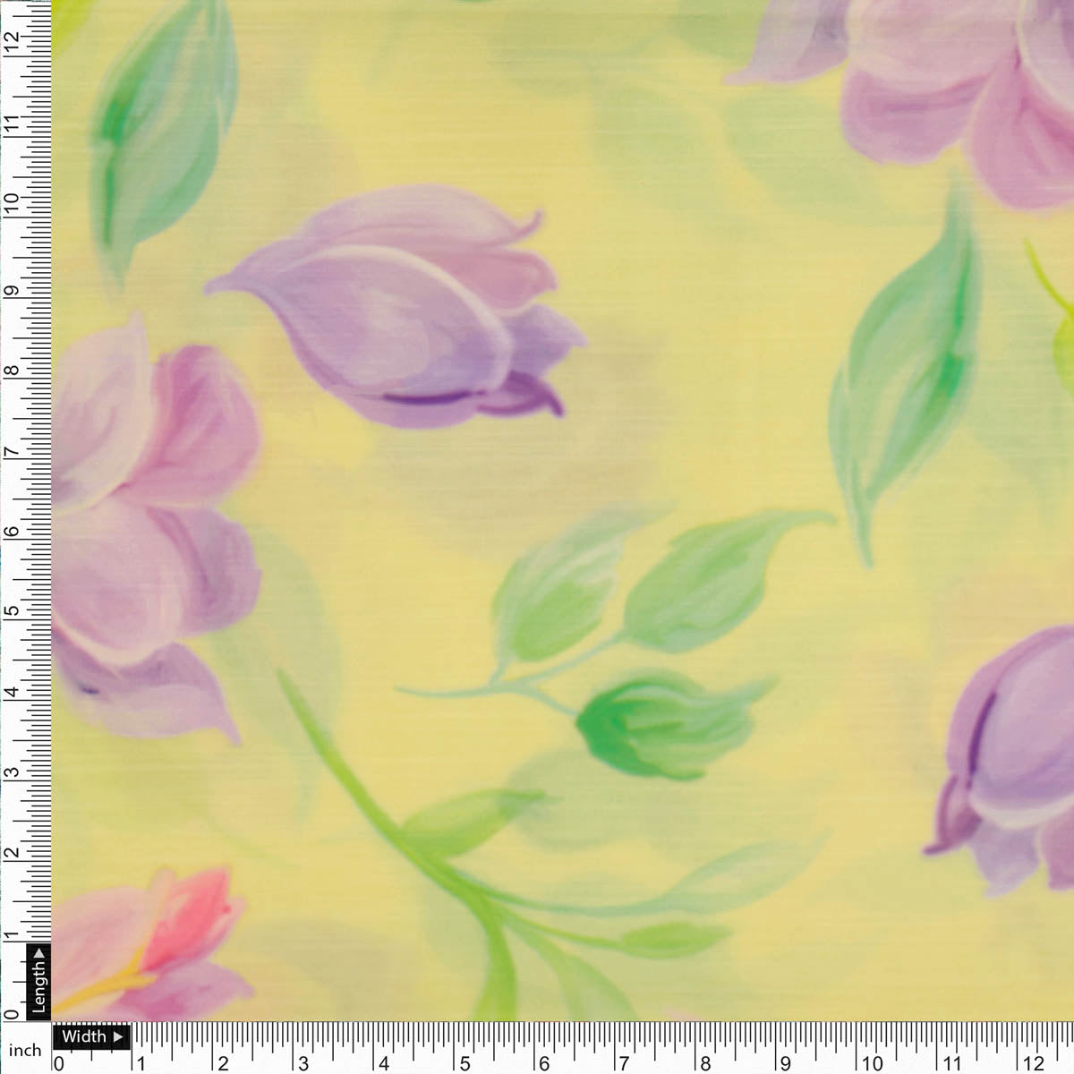 Yellow Floral Linen Satin Fabric – 202a2425copy