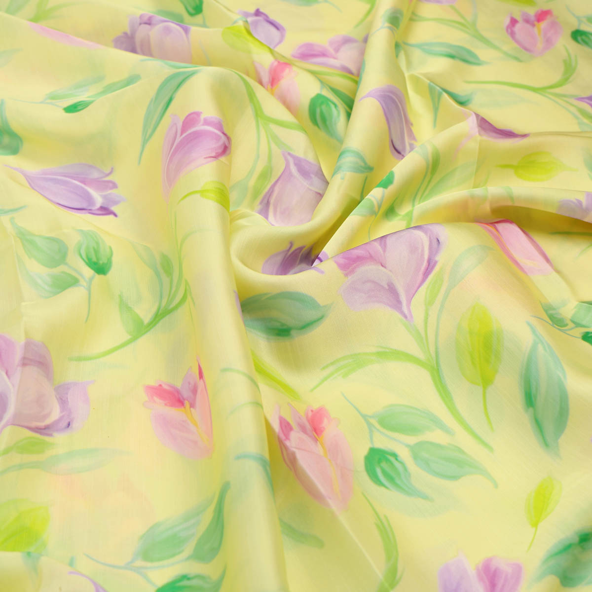 Yellow Floral Linen Satin Fabric – 202a2427copy