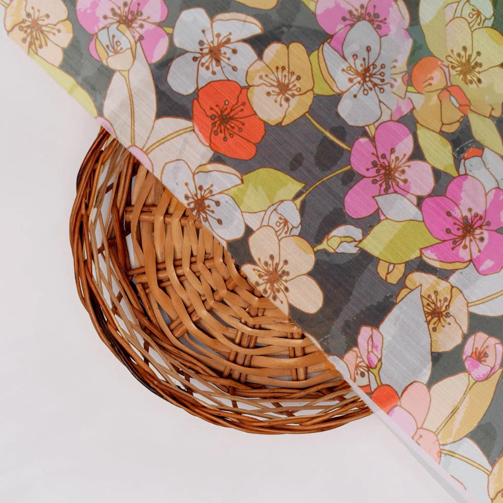 Black Floral Linen Satin Fabric – 202a2453copy