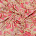 Pink Floral Polyester Linen Satin Fabric for Dresses & Decor – 202a2466copy