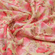 Pink Floral Polyester Linen Satin Fabric for Dresses & Decor – 202a2467copy