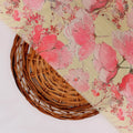 Pink Floral Polyester Linen Satin Fabric for Dresses & Decor – 202a2468copy