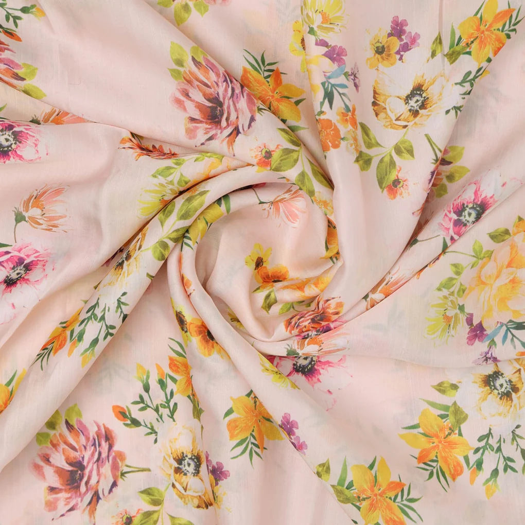 Peach Floral Linen Fabric – 202a2471 copy