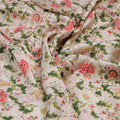 Pink Floral Linen Satin Fabric – 202a2497copy