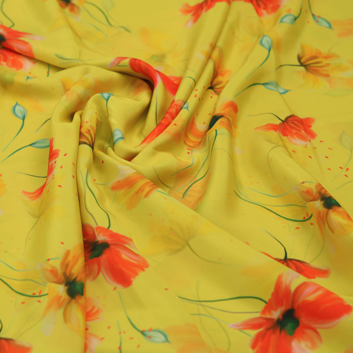 Yellow Floral Printed Crepe Fabric – 202a2513copy