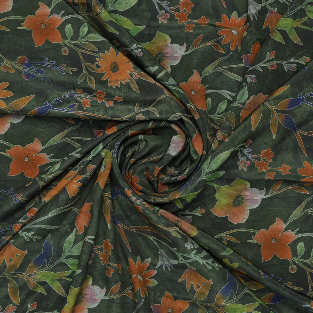Green Floral French Crepe Fabric – 202a2527copy