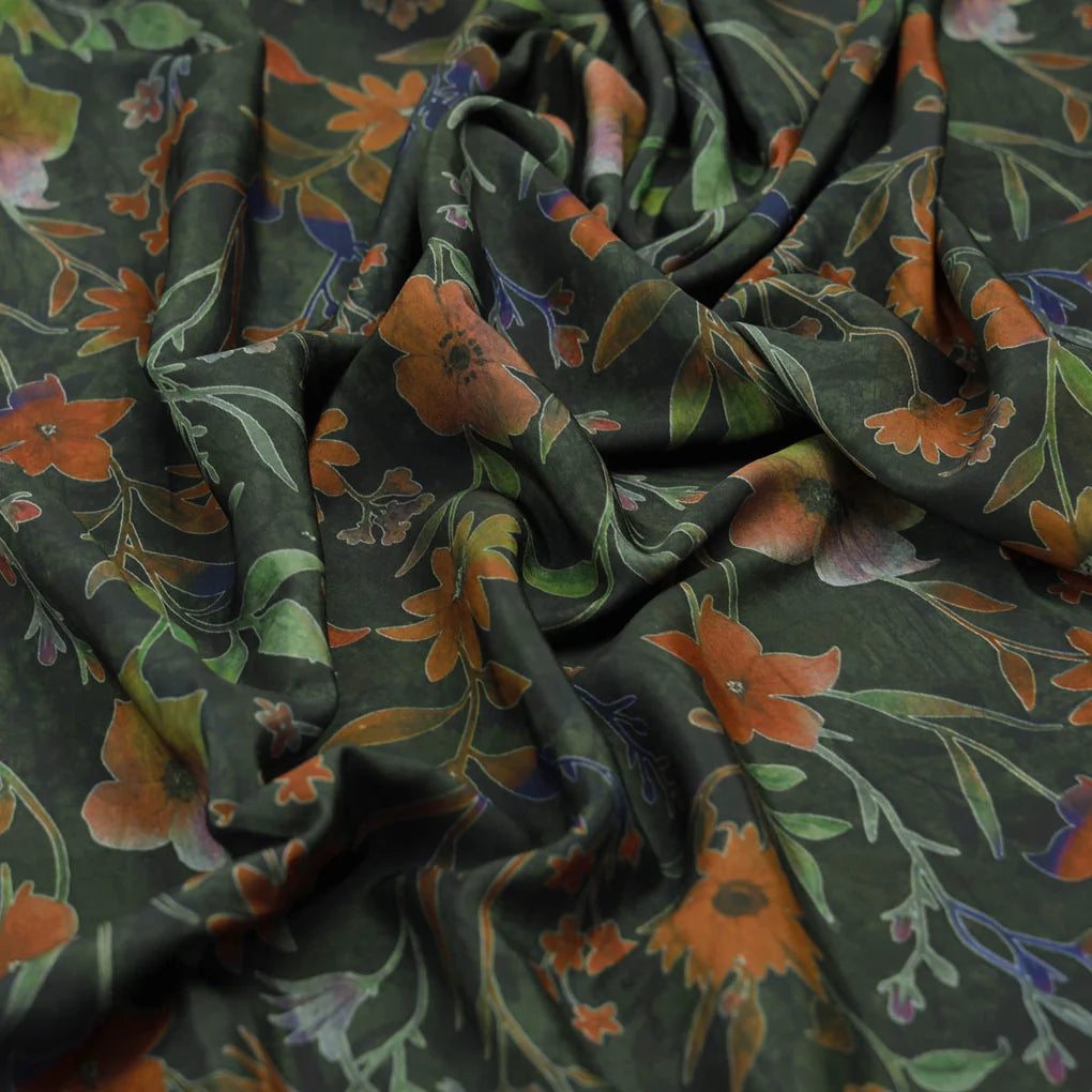 Green Floral French Crepe Fabric – 202a2528copy