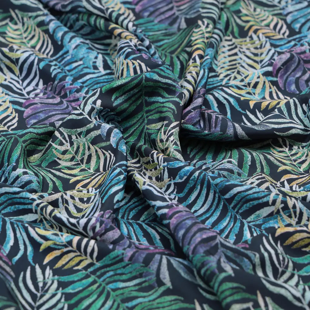 Tropical Leaves French Crepe Fabric – 202a2540copy