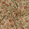 Beige Floral Printed French Crepe Polyester Fabric by FAB VOGUE Studio – 202a2555copy