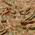 Beige Floral Printed French Crepe Polyester Fabric by FAB VOGUE Studio – 202a2556copy