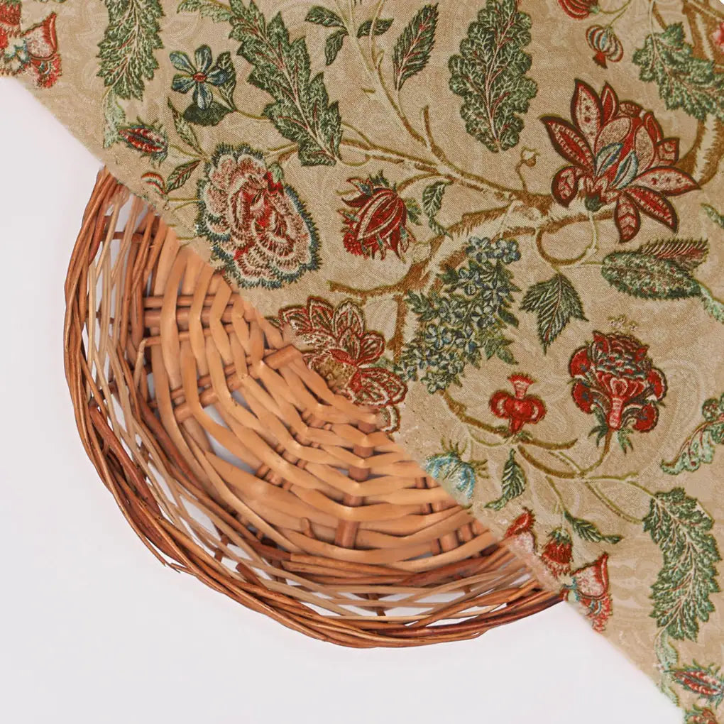 Beige Floral Printed French Crepe Polyester Fabric by FAB VOGUE Studio – 202a2557copy