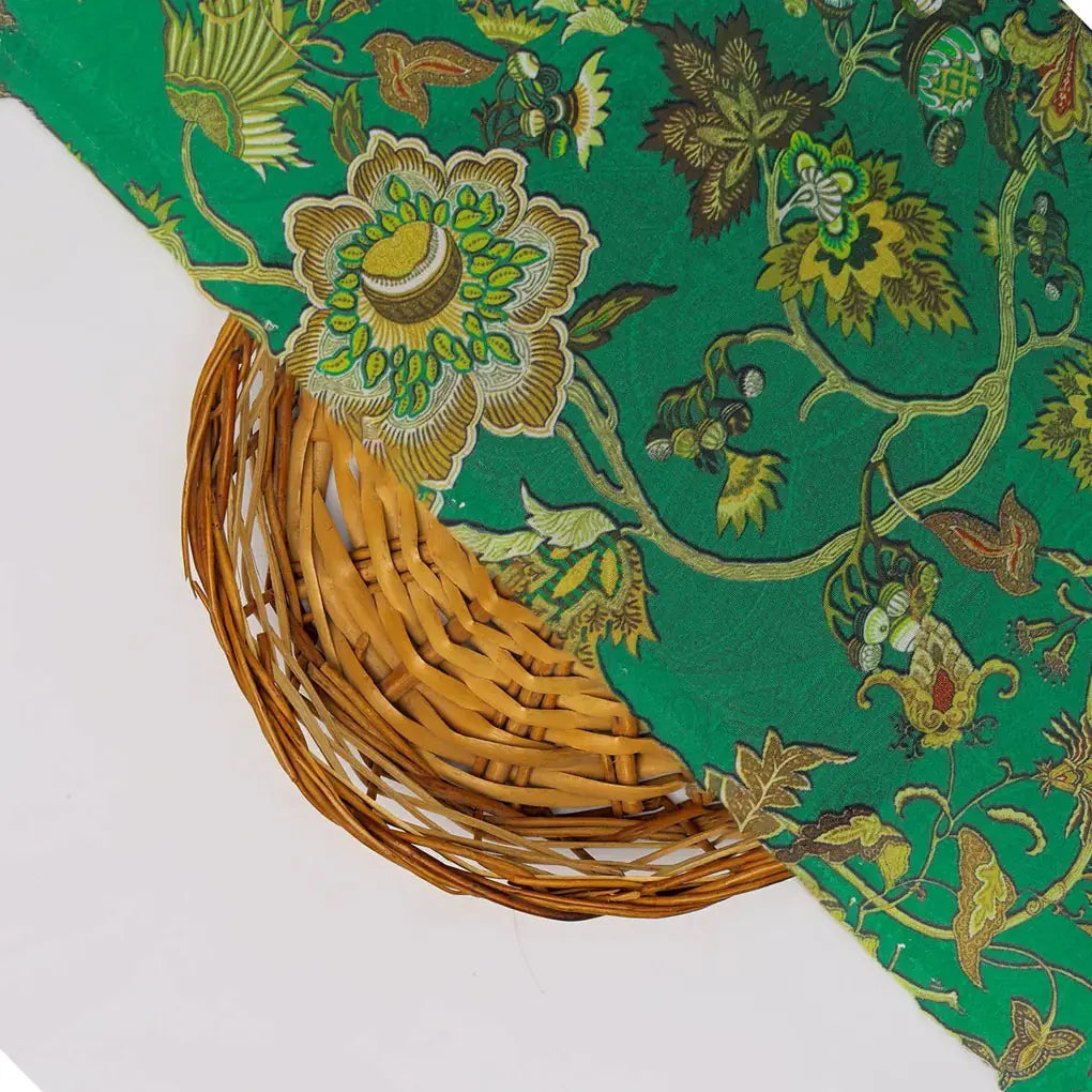 Green Floral French Crepe Fabric – 202a2577copy