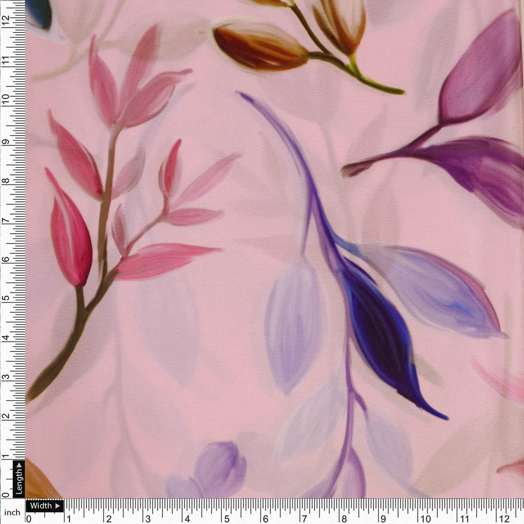 Pink Floral French Crepe Fabric – 202a2600 copy