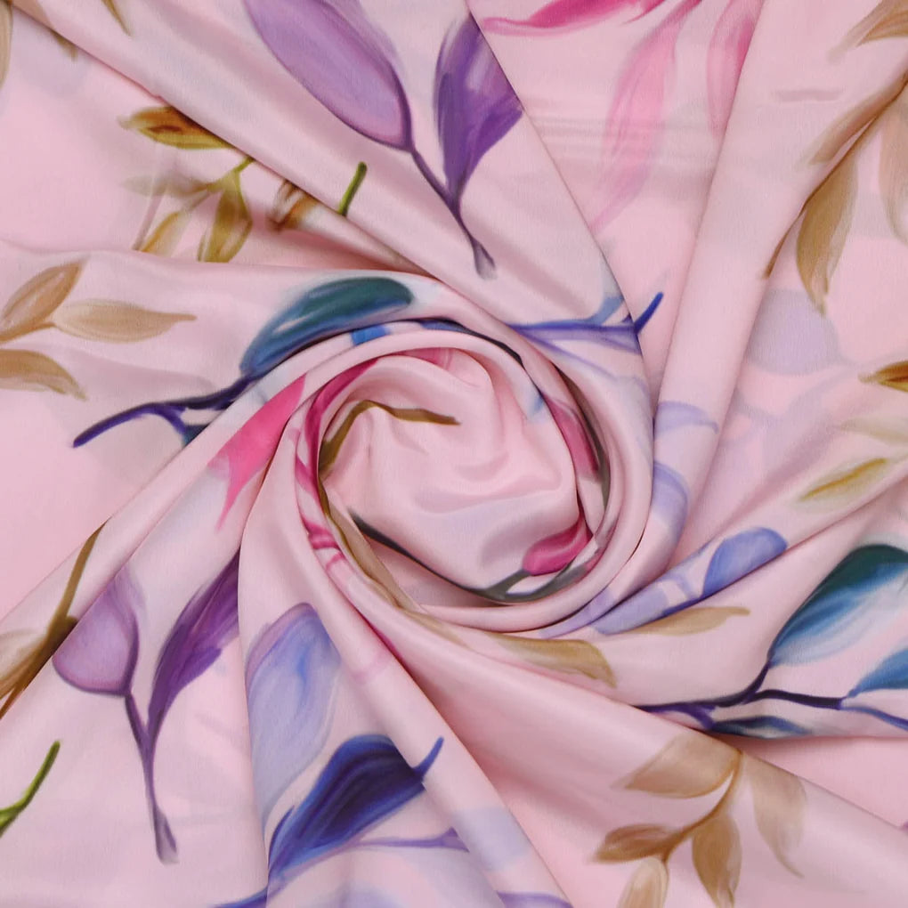 Pink Floral French Crepe Fabric – 202a2601 copy