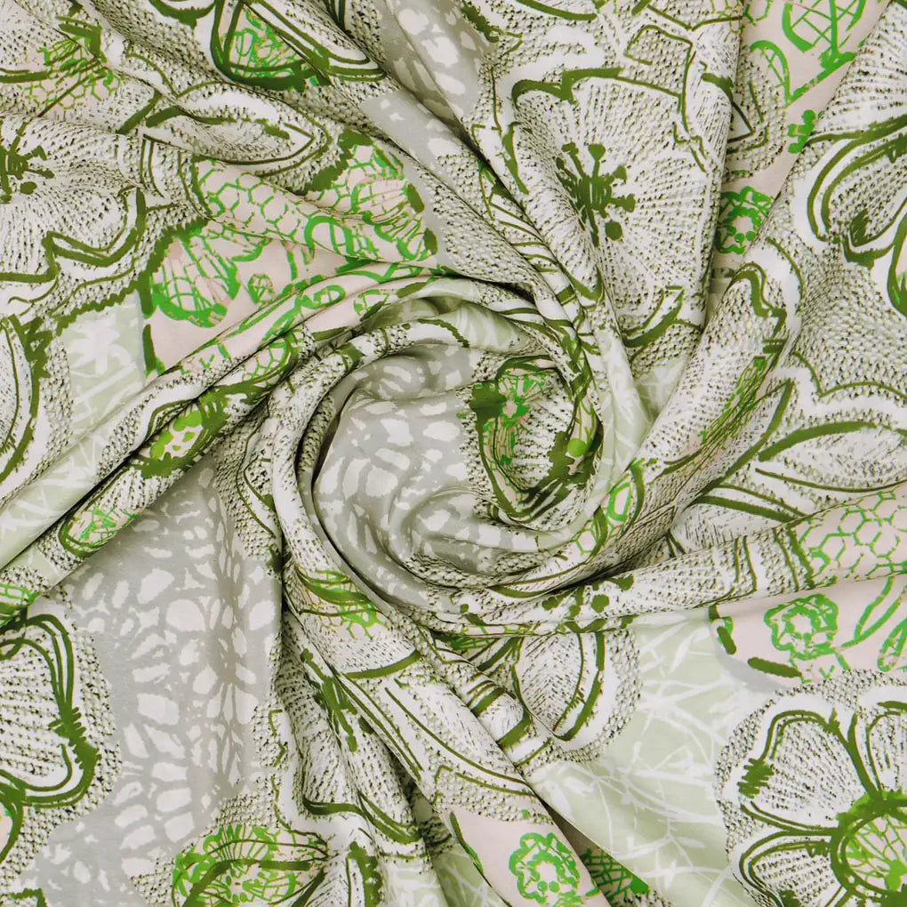 Green Floral French Crepe Fabric – 202a2628copy