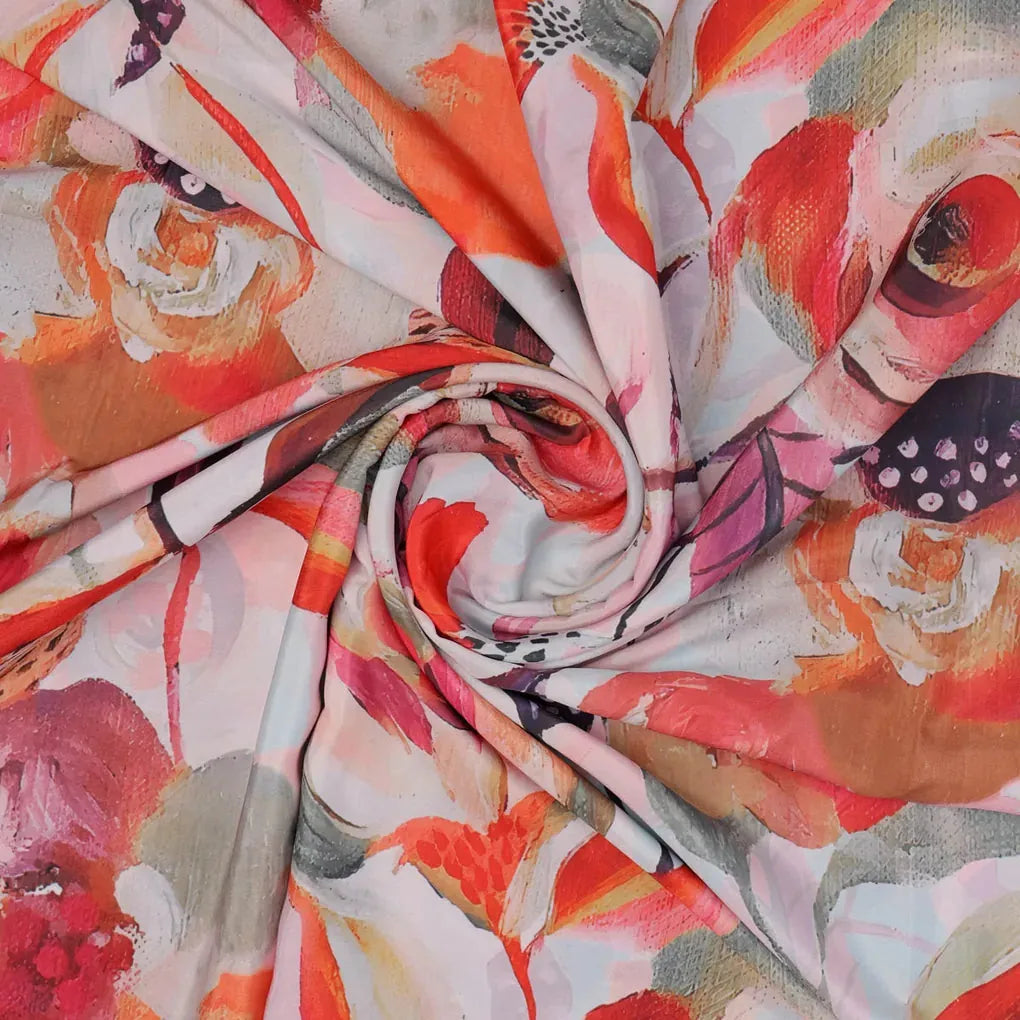 Red Floral French Crepe Fabric – 202a2638copy