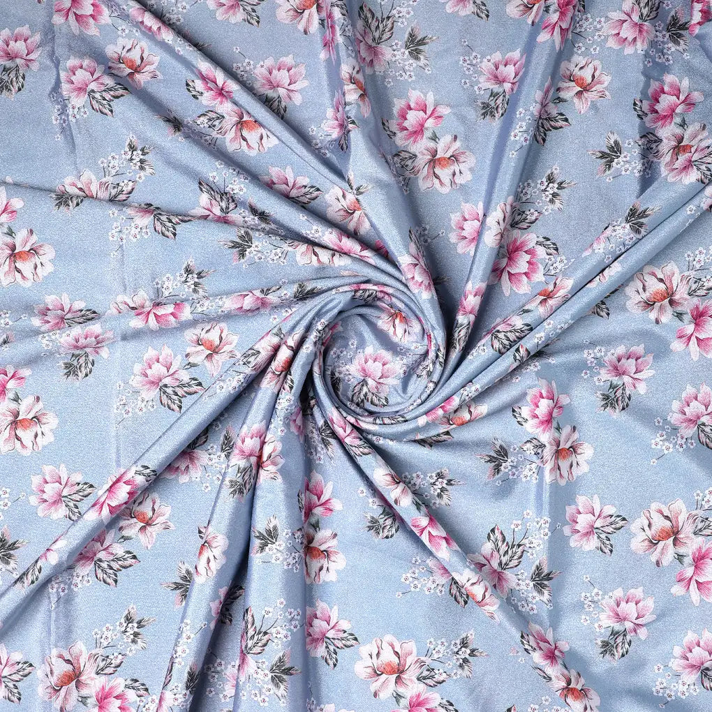 Decorative Tiny Chintz With Lily Digital Printed Fabric - Silk Crepe – 2551100 6 a