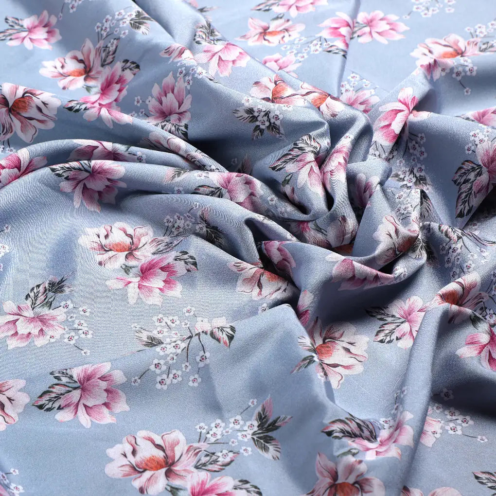 Decorative Tiny Chintz With Lily Digital Printed Fabric - Silk Crepe – 2551100 6 c