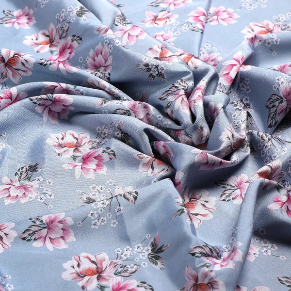 Decorative Tiny Chintz With Lily Digital Printed Fabric - Silk Crepe – 2551100 6 c