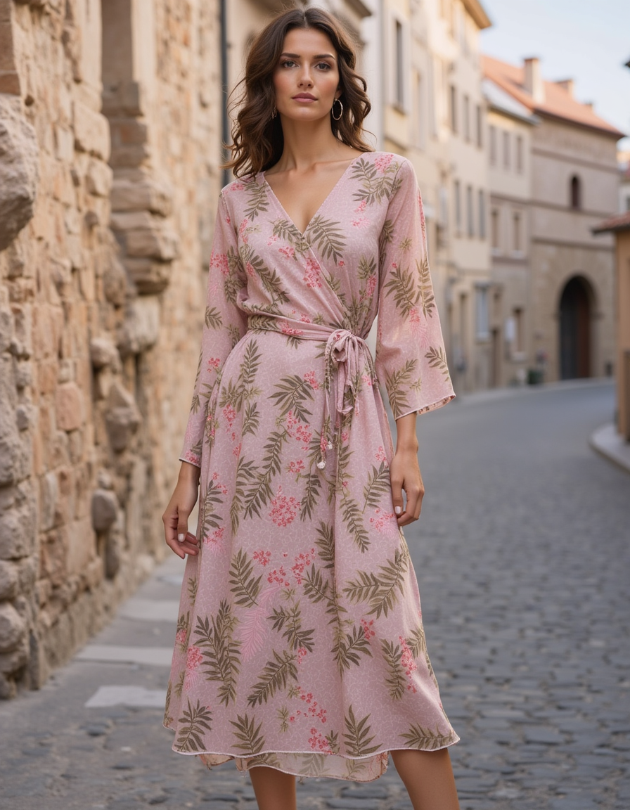 Gorgeous Kota Doria Digital Print Fabric in Green and Pink