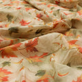 Canadian Maple Green With Orange Leaf Digital Printed Fabric - Pure Cotton – 2 2