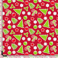 Classy Christmas Red and Green Printed Japan Satin Fabric – 3.1