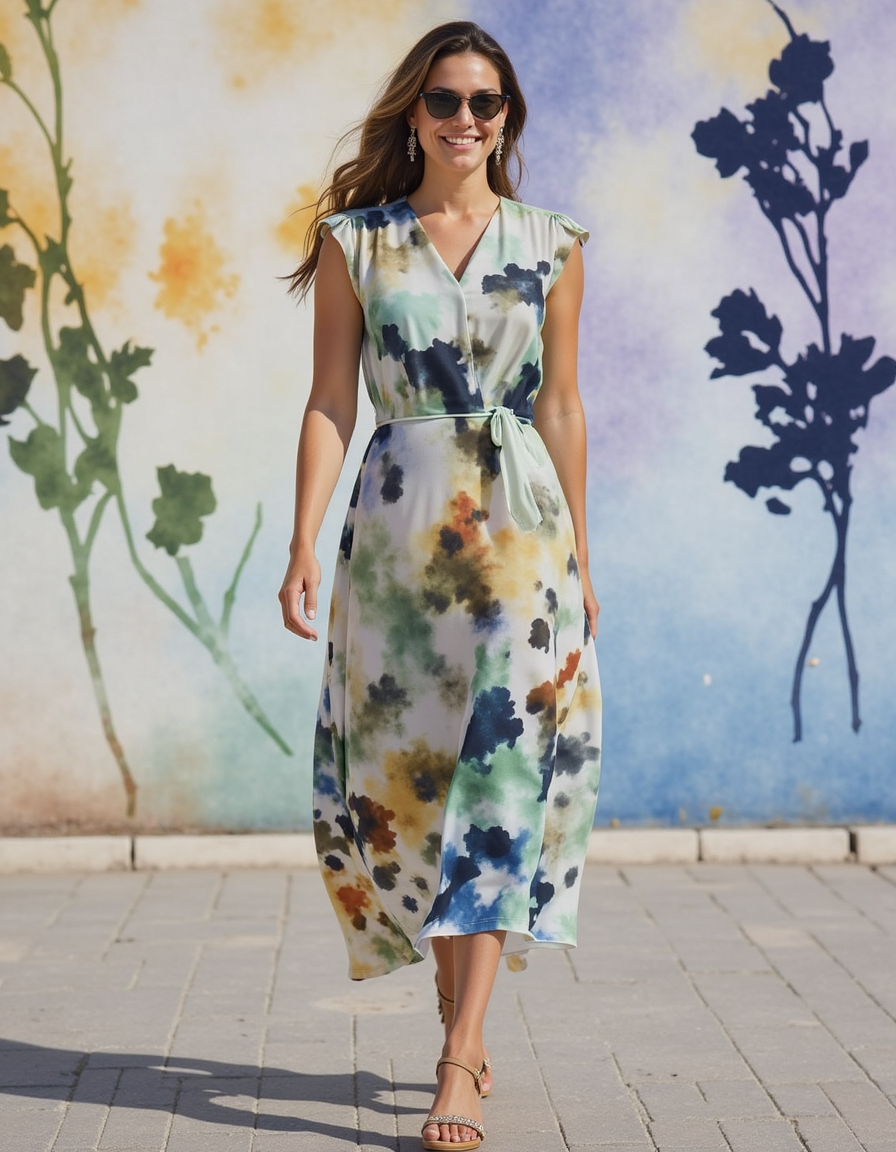 Abstract Floral Print Kota Doria Fabric