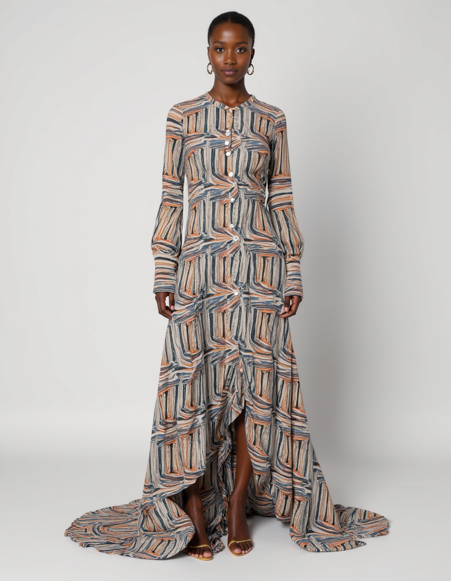 FAB VOGUE Studio Digital Printed Japan Satin Fabric - Green Marble