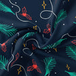 Classy Blue Christmas Printed Japan Satin Digital Fabric – 4.3