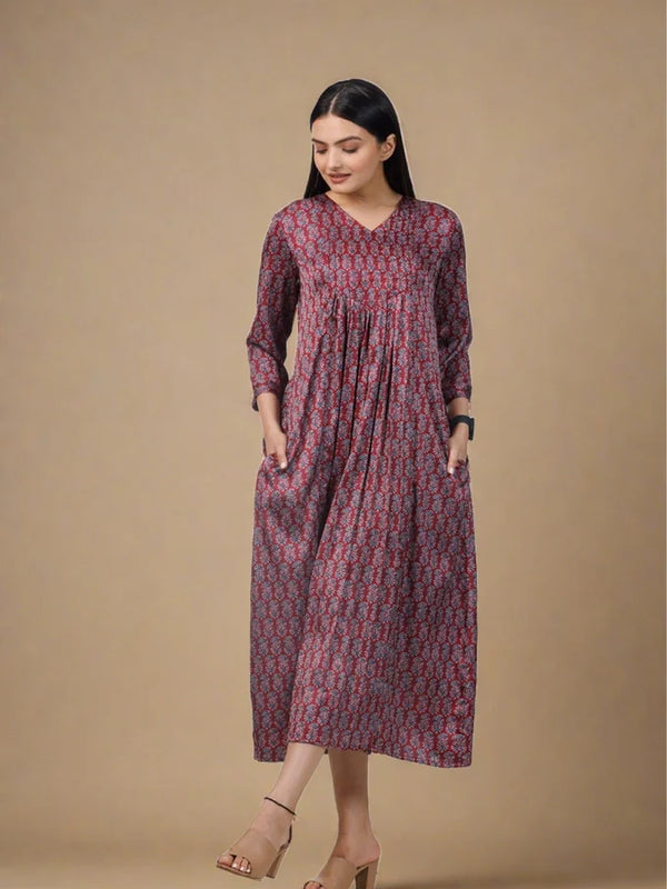 Ajrak Rust Print Maxi Dress – 40.1 7dc19461 a743 4905 921a 61c45ccec65d