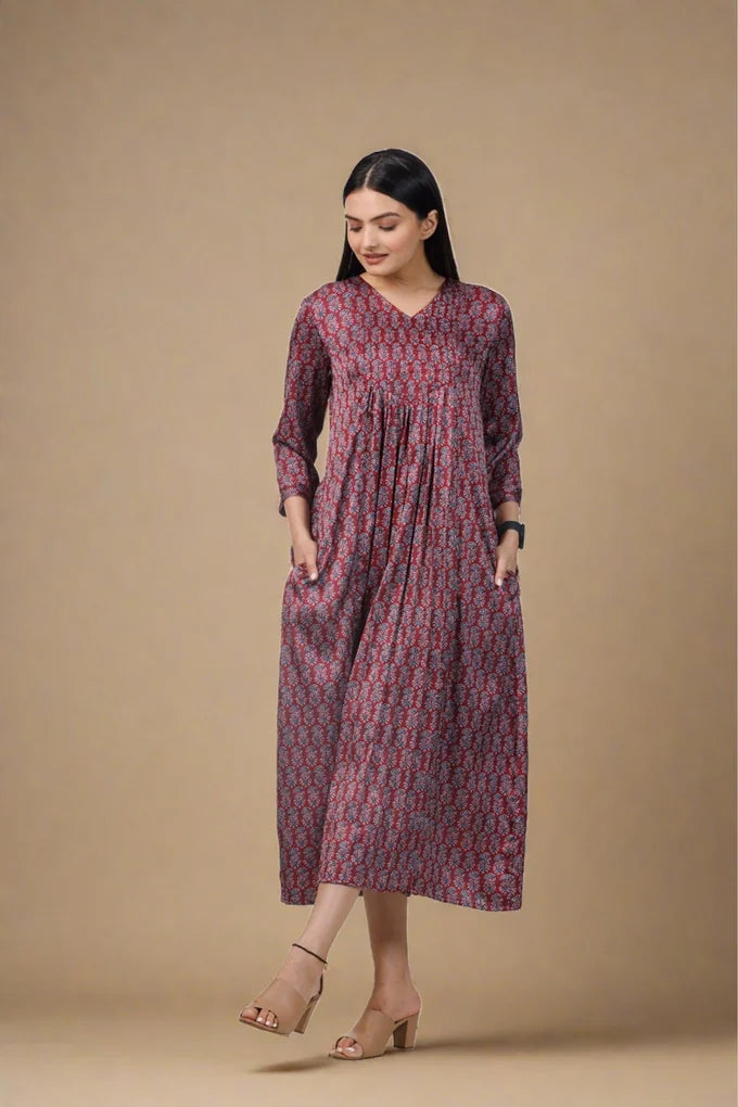 Ajrak Rust Print Maxi Dress – 40.1 7dc19461 a743 4905 921a 61c45ccec65d