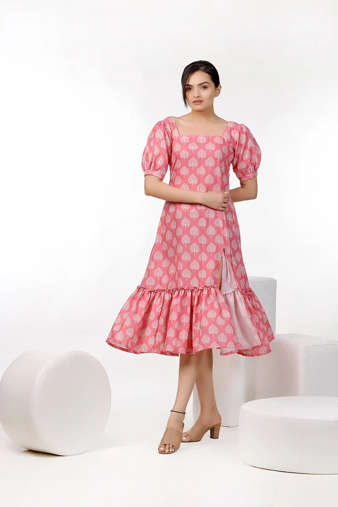 Leaves Design Printed Dress – 47.2 95ea5728 5cab 4d84 aa3f 4dcabe595db9