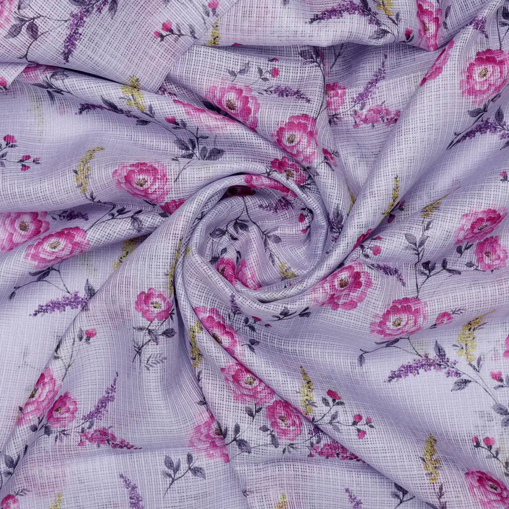 Gorgeous Pink Floral Velly Kota Doria Printed Fabric Material – 470a0013copy