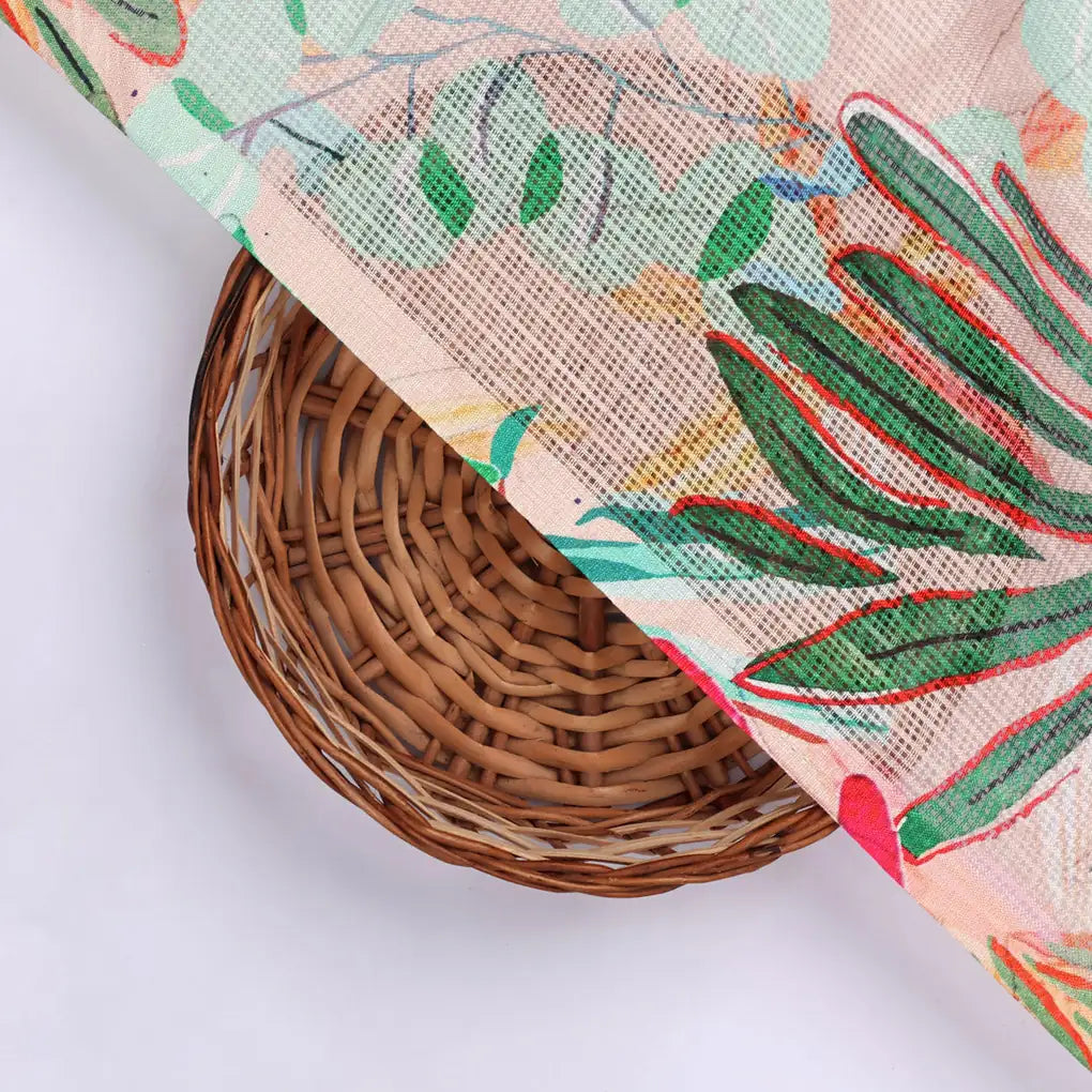 Gorgeous Decorative Leaves Kota Doria Fabric Material – 470a0025copy