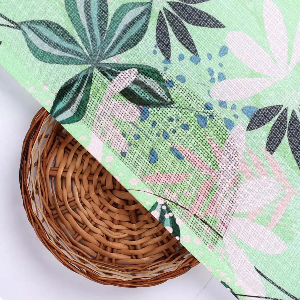 Gorgeous Floral and Leaves Printed Kota Doria Fabric Material – 470a0030copy