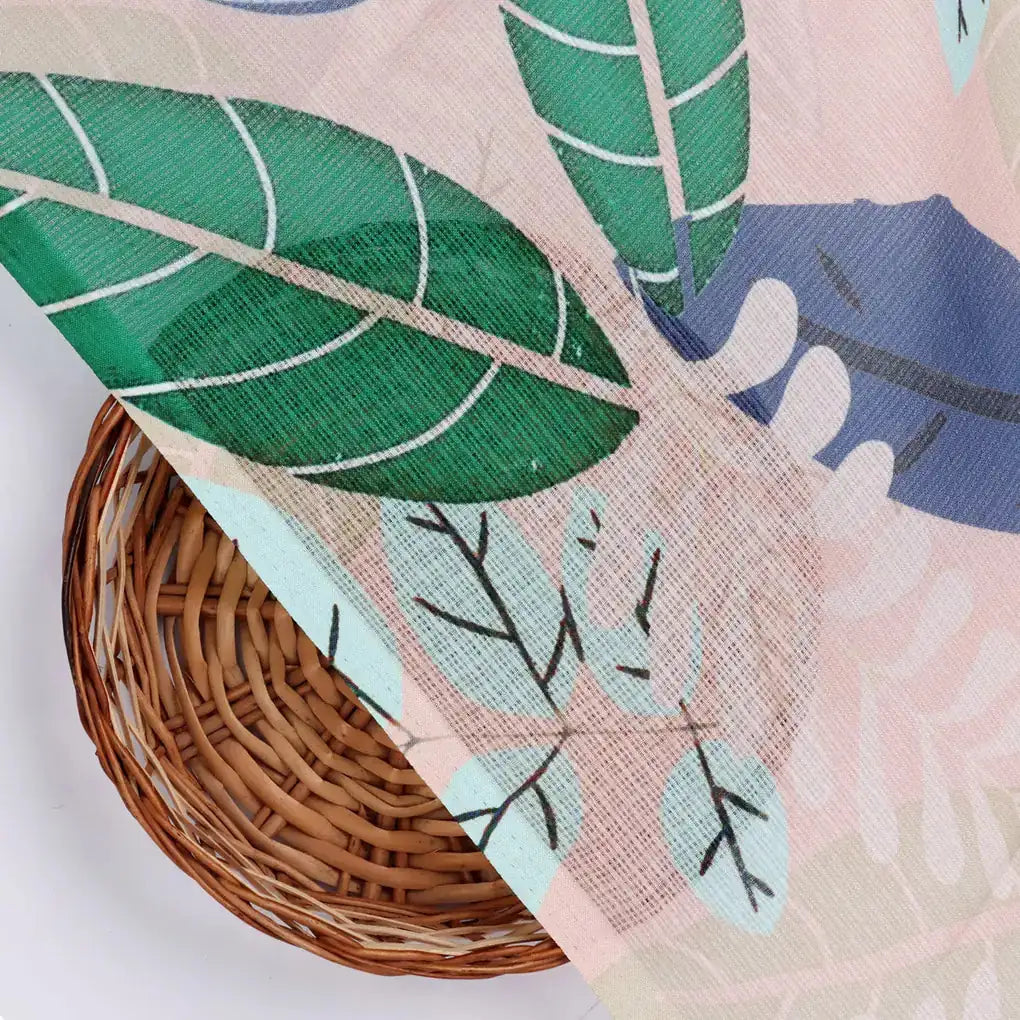 Gorgeous Kota Doria Digital Printed Fabric Material with Big Leaves – 470a0035copy