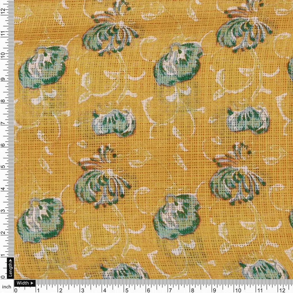 Gorgeous Floral and Leaves Kota Doria Printed Fabric Materials – 470a0042copy
