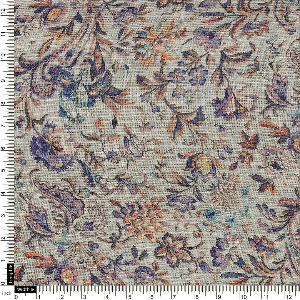 Gorgeous Kalamkari Printed Kota Doria Fabric Material – 470a0048copy