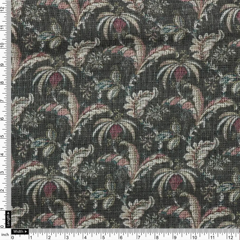 Gorgeous Kota Doria Digital Printed Fabric with Lotus Flower and Leaves – 470a0053copy