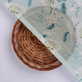 Gorgeous Floral Kota Doria Fabric Material in Green and White – 470a0092copy