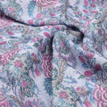 Classy Kota Doria Digital Print Fabric in Green and Pink – 470a0138copy