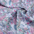 Classy Kota Doria Digital Print Fabric in Green and Pink – 470a0138copy