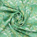 Gorgeous Kota Doria Fabric with Decorative Floral Design in Vibrant Yellow and Green – 470a0149copy