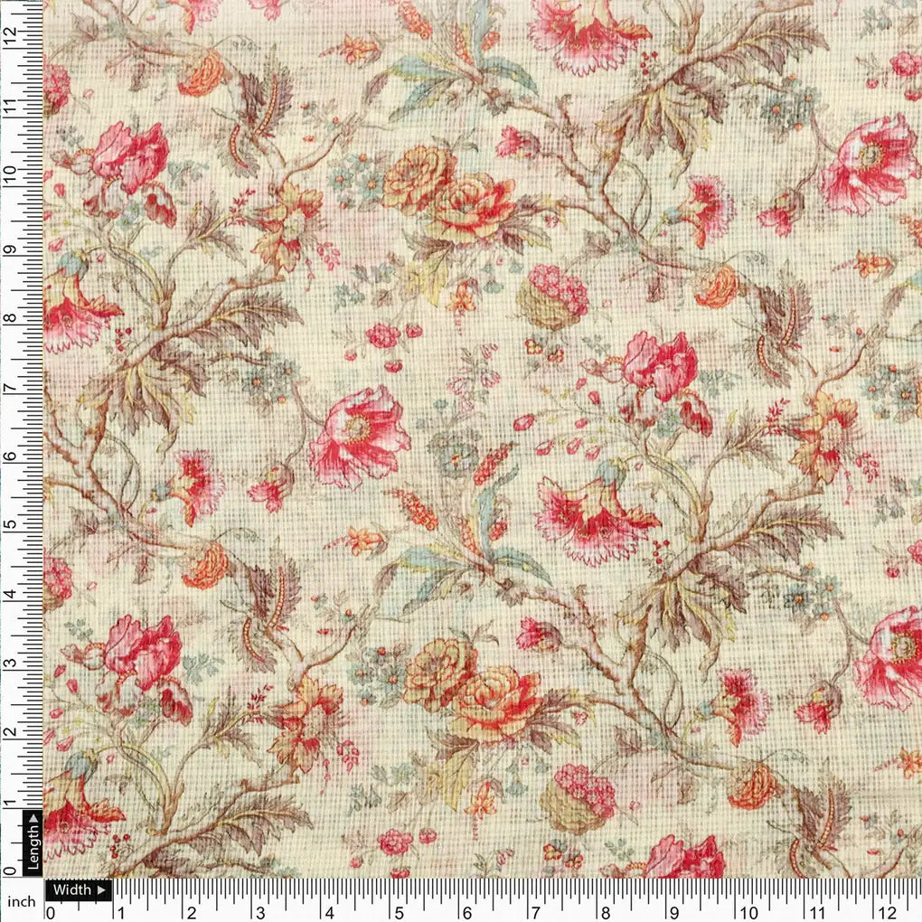 Gorgeous Floral Velly Kota Doria Digital Printed Fabric Material – 470a0160copy