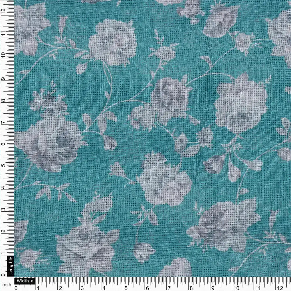 Gorgeous Gray Floral Kota Doria Digital Printed Fabric material – 470a0160copy d0c58c99 44d0 42c3 9281 136bd8b643ff
